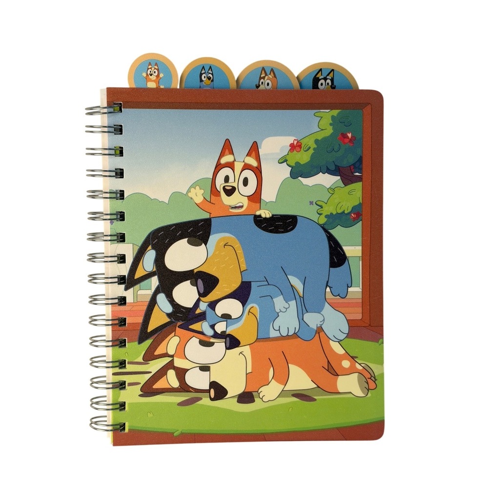 Bluey Tab Journal Notebook 96 Sheets Spiral Bound Character Divider Tabs New